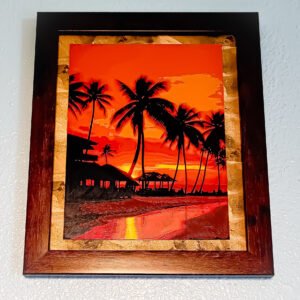 Tropical Sunset 3D Wall Art – Escape to Paradise